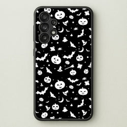 Black and White Halloween Pattern  -  Phone Case for Galaxy A13