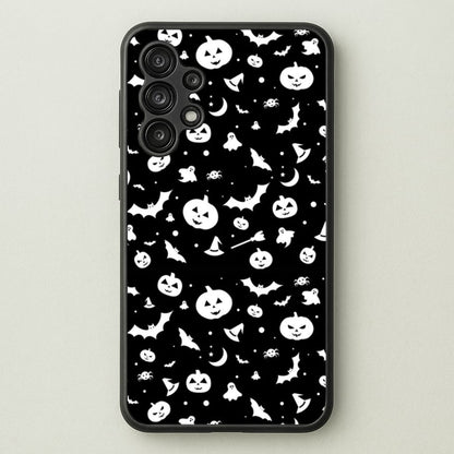 Black and White Halloween Pattern  -  Phone Case for Galaxy A13