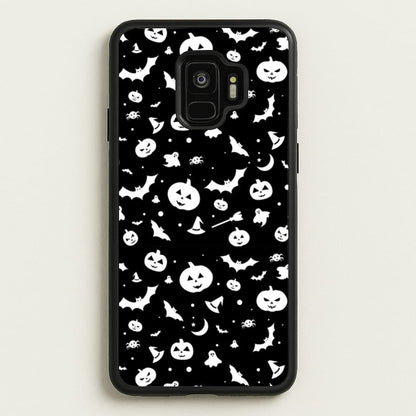 Black and White Halloween Pattern  -  Phone Case for Galaxy S9