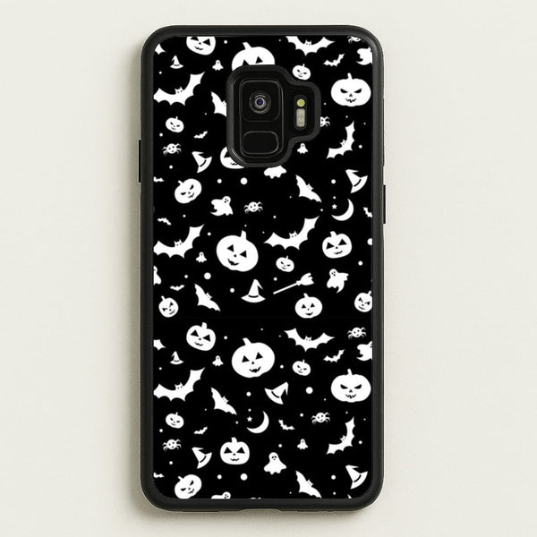 Black and White Halloween Pattern  -  Phone Case for Galaxy S9