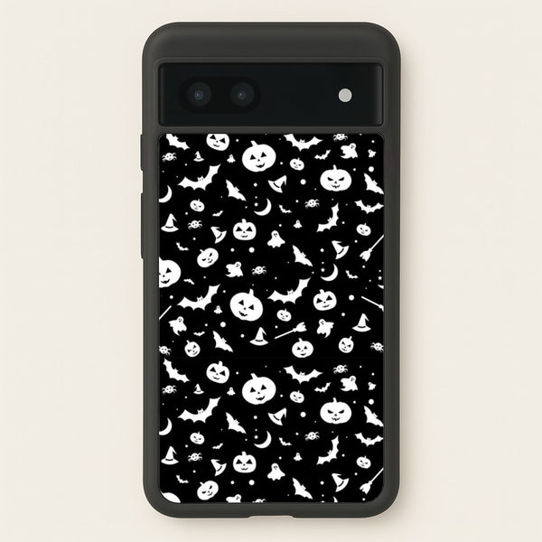 Black and White Halloween Pattern  -  Phone Case for Google Pixel 7a