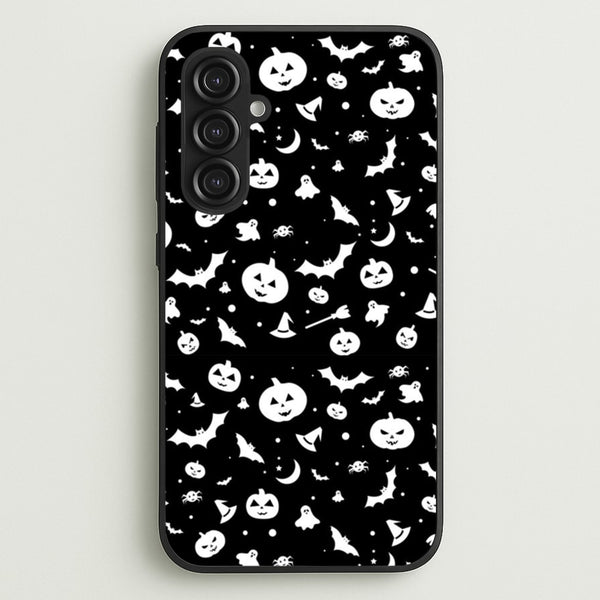 Black and White Halloween Pattern  -  Phone Case for Galaxy S23FE