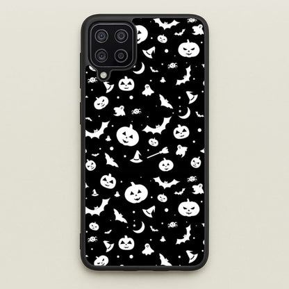 Black and White Halloween Pattern  -  Phone Case for Galaxy A12