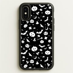 Black and White Halloween Pattern  -  Phone Case for iPhone X / XS