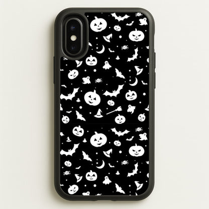 Black and White Halloween Pattern  -  Phone Case for iPhone X / XS