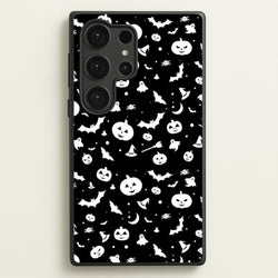 Black and White Halloween Pattern  -  Phone Case for Galaxy S25 Ultra