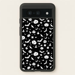 Black and White Halloween Pattern  -  Phone Case for Google Pixel 8