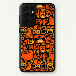 Scary Pumpkin Halloween Pattern  -  Phone Case for Galaxy S21 Ultra