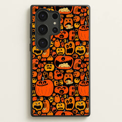 Scary Pumpkin Halloween Pattern  -  Phone Case for Galaxy S25 Ultra