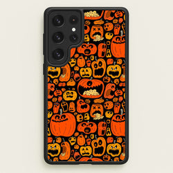 Scary Pumpkin Halloween Pattern  -  Phone Case for Galaxy S23 Ultra