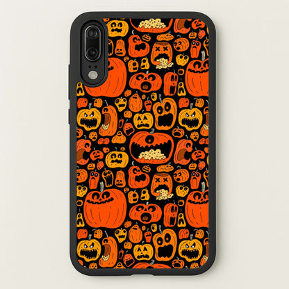 Scary Pumpkin Halloween Pattern  -  Phone Case for Huawei P20
