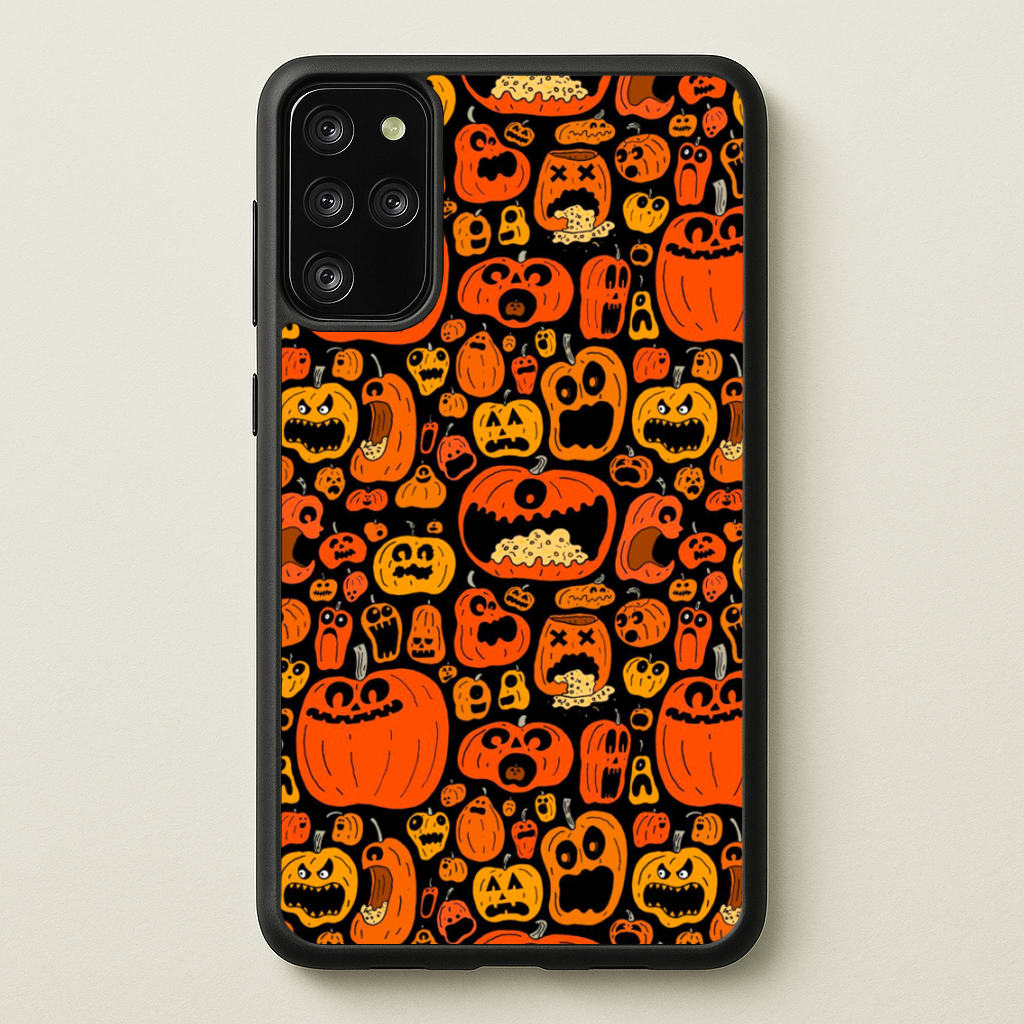 Scary Pumpkin Halloween Pattern  -  Phone Case for Galaxy S20 Plus