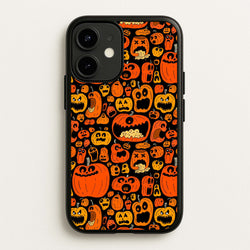 Scary Pumpkin Halloween Pattern  -  Phone Case for iPhone 12 Mini