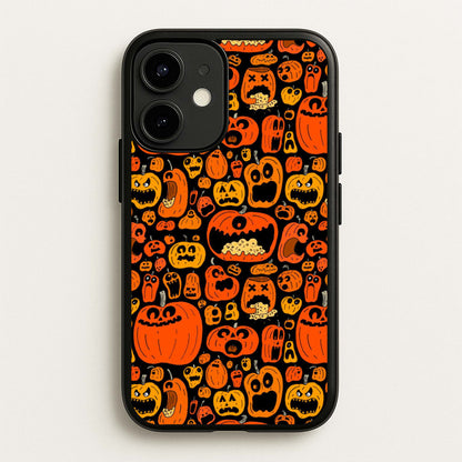 Scary Pumpkin Halloween Pattern  -  Phone Case for iPhone 12 / 12 Pro