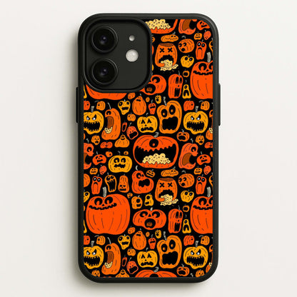 Scary Pumpkin Halloween Pattern  -  Phone Case for iPhone 11