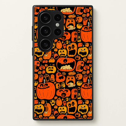 Scary Pumpkin Halloween Pattern  -  Phone Case for Galaxy S24 Ultra