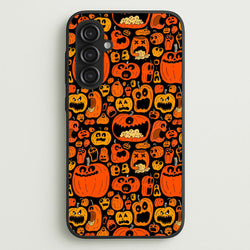 Scary Pumpkin Halloween Pattern  -  Phone Case for Galaxy S23FE