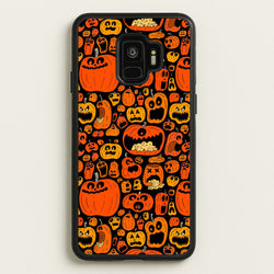 Scary Pumpkin Halloween Pattern  -  Phone Case for Galaxy S9