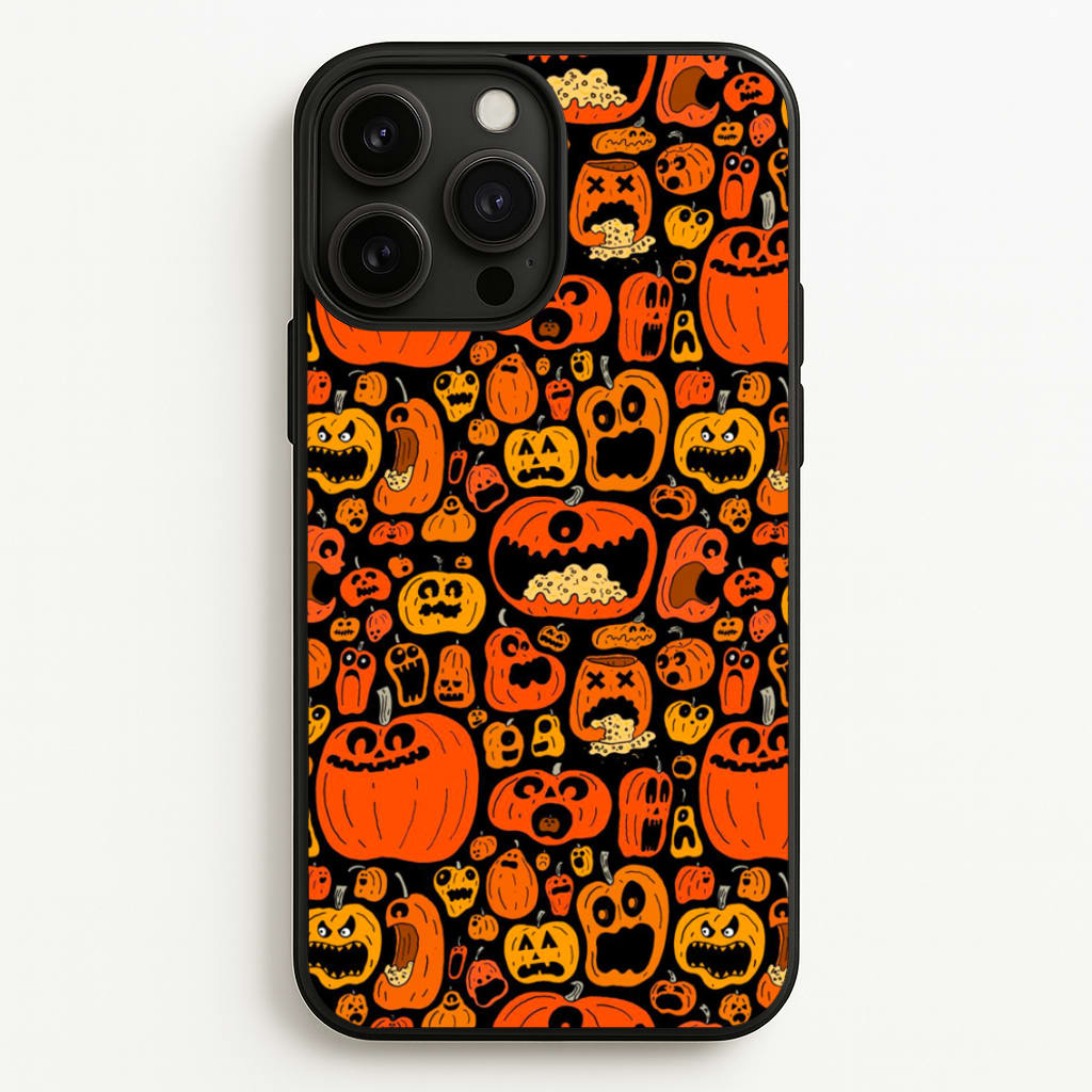 Scary Pumpkin Halloween Pattern  -  Phone Case for iPhone 13 Pro Max