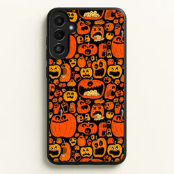 Scary Pumpkin Halloween Pattern  -  Phone Case for Galaxy A34