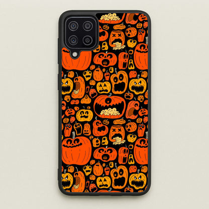 Scary Pumpkin Halloween Pattern  -  Phone Case for Galaxy A12