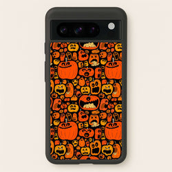 Scary Pumpkin Halloween Pattern  -  Phone Case for Google Pixel 8 Pro