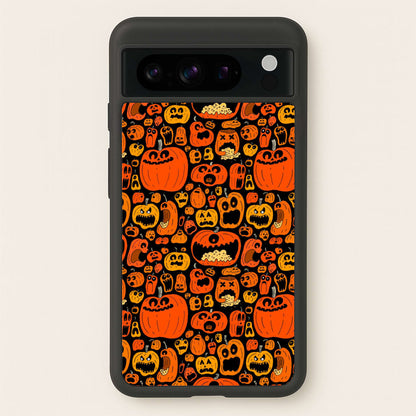 Scary Pumpkin Halloween Pattern  -  Phone Case for Google Pixel 8 Pro