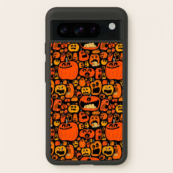 Scary Pumpkin Halloween Pattern  -  Phone Case for Google Pixel 8 Pro