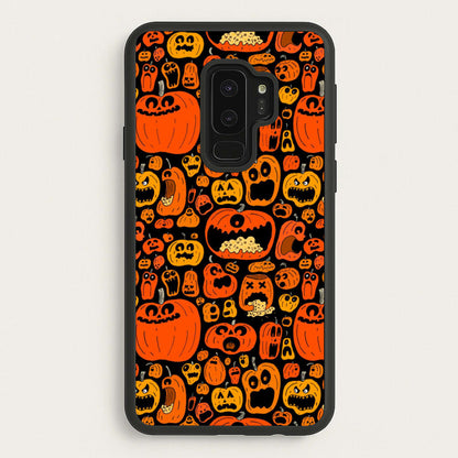 Scary Pumpkin Halloween Pattern  -  Phone Case for Galaxy S9 Plus