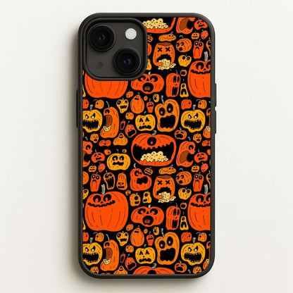 Scary Pumpkin Halloween Pattern  -  Phone Case for iPhone 13