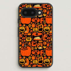 Scary Pumpkin Halloween Pattern  -  Phone Case for Google Pixel 9a