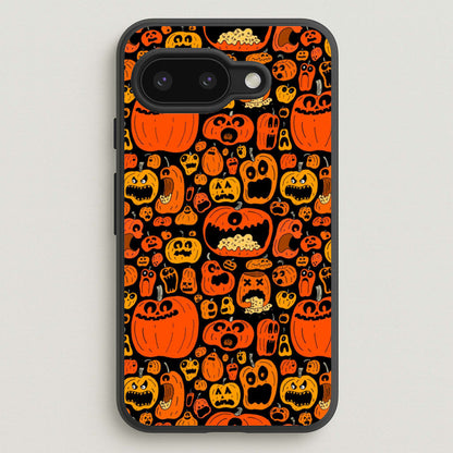 Scary Pumpkin Halloween Pattern  -  Phone Case for Google Pixel 9a