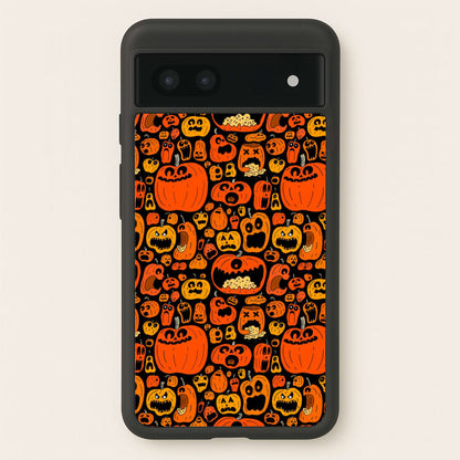 Scary Pumpkin Halloween Pattern  -  Phone Case for Google Pixel 7a