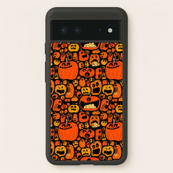Scary Pumpkin Halloween Pattern  -  Phone Case for Google Pixel 6