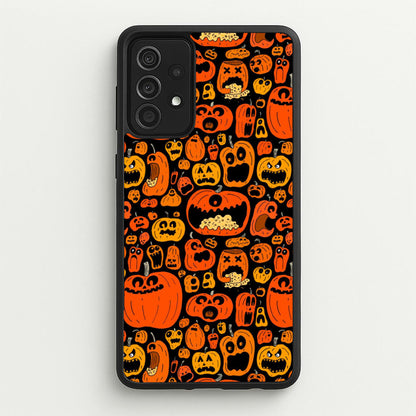 Scary Pumpkin Halloween Pattern  -  Phone Case for Galaxy A52 / A52s