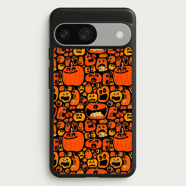 Scary Pumpkin Halloween Pattern  -  Phone Case for Google Pixel 9 / 9 Pro