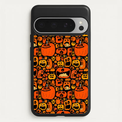 Scary Pumpkin Halloween Pattern  -  Phone Case for Google Pixel 9 Pro XL