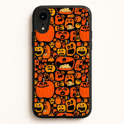 Scary Pumpkin Halloween Pattern  -  Phone Case for iPhone XR
