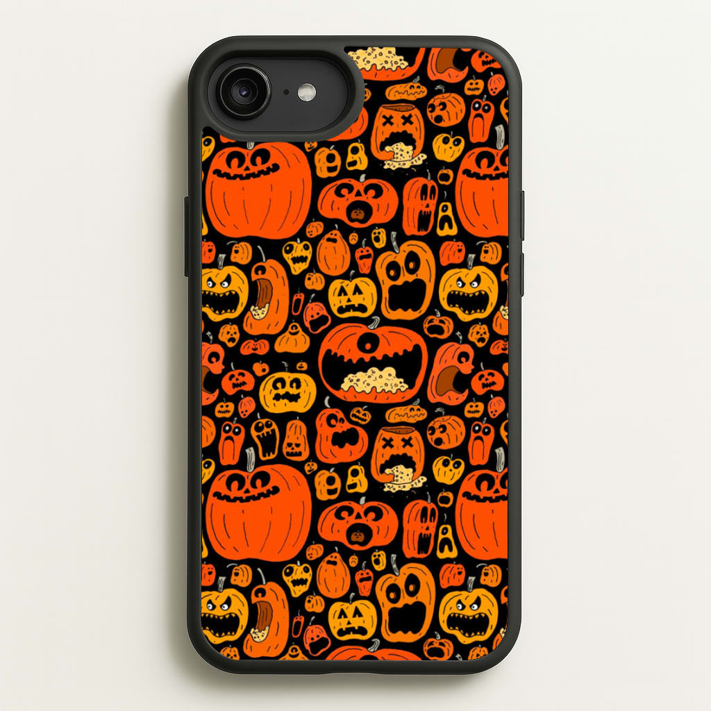 Scary Pumpkin Halloween Pattern  -  Phone Case for iPhone 6 Plus / 7 Plus / 8 Plus