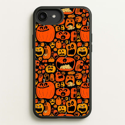 Scary Pumpkin Halloween Pattern  -  Phone Case for iPhone 6 Plus / 7 Plus / 8 Plus
