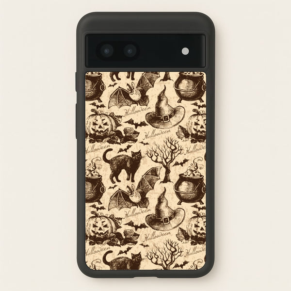 Vintage Halloween Pattern  -  Phone Case for Google Pixel 7a