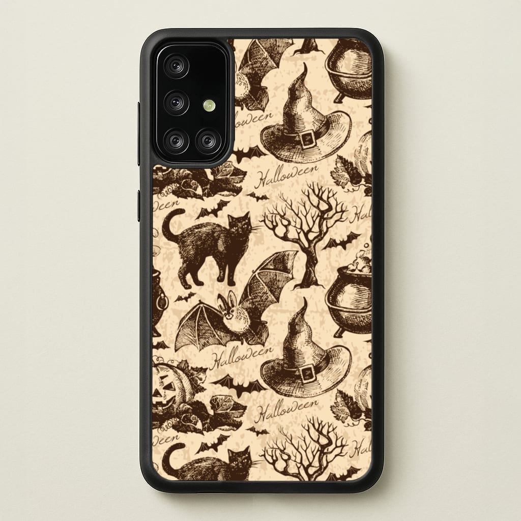 Vintage Halloween Pattern  -  Phone Case for Galaxy A71