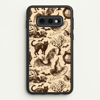 Vintage Halloween Pattern  -  Phone Case for Galaxy S10e
