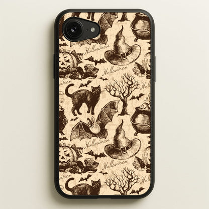 Vintage Halloween Pattern  -  Phone Case for iPhone 16e