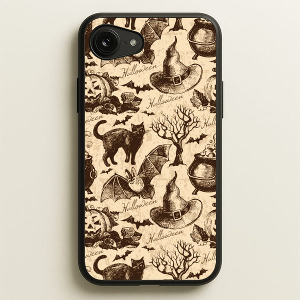 Vintage Halloween Pattern  -  Phone Case for iPhone 16e
