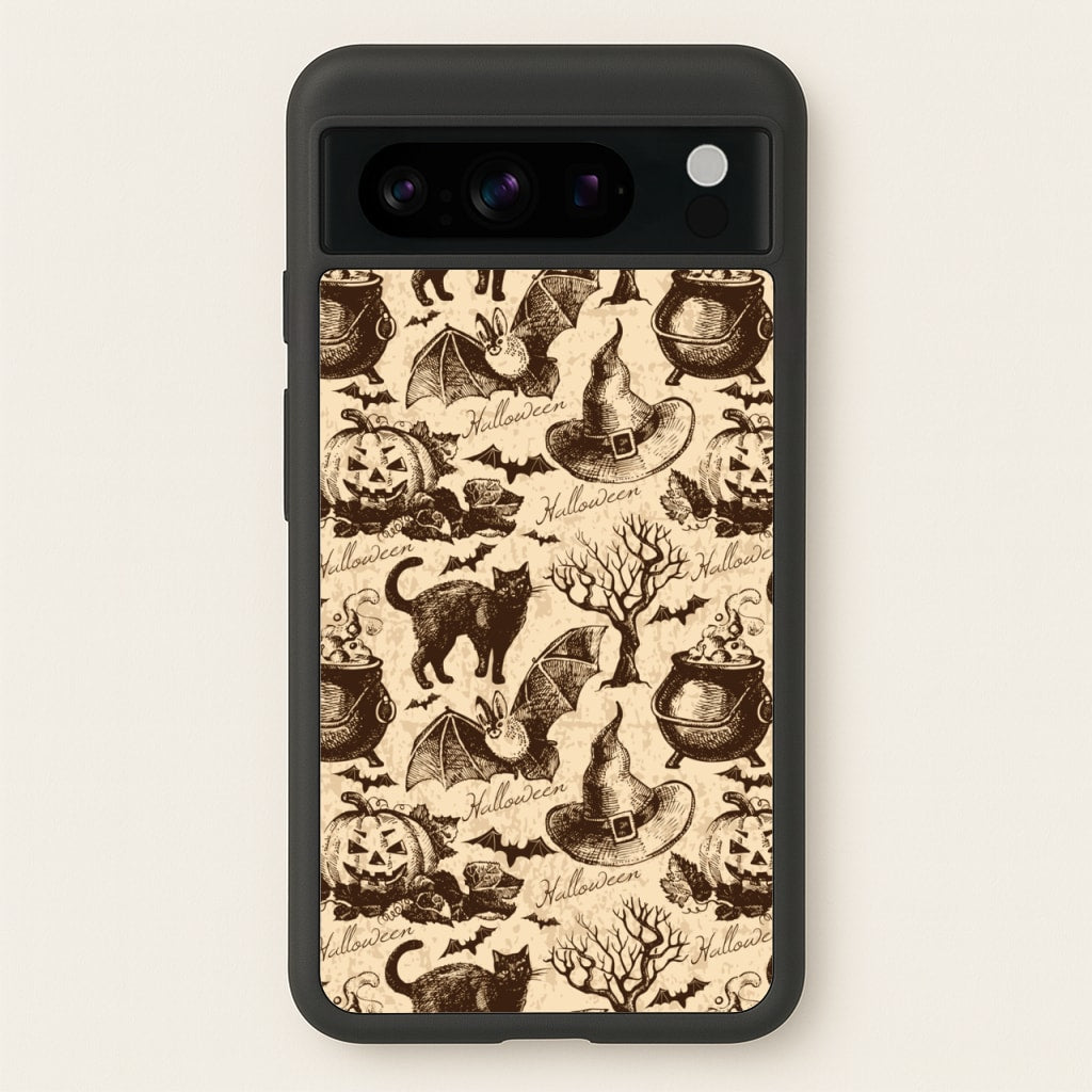 Vintage Halloween Pattern  -  Phone Case for Google Pixel 8 Pro