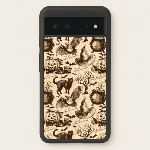 Vintage Halloween Pattern  -  Phone Case for Google Pixel 6