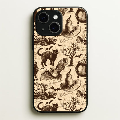 Vintage Halloween Pattern  -  Phone Case for iPhone 15 Plus