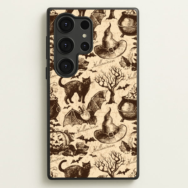 Vintage Halloween Pattern  -  Phone Case for Galaxy S25 Ultra
