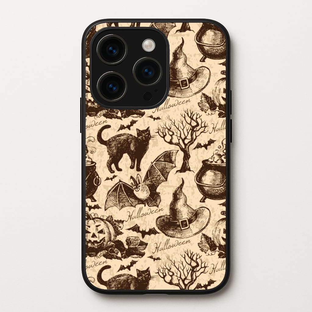 Vintage Halloween Pattern  -  Phone Case for iPhone 14 Pro Max
